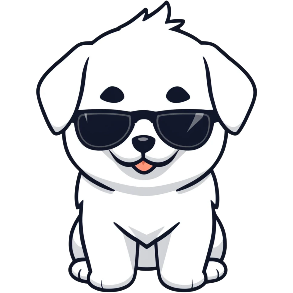 Maltese with sunglasses emoji