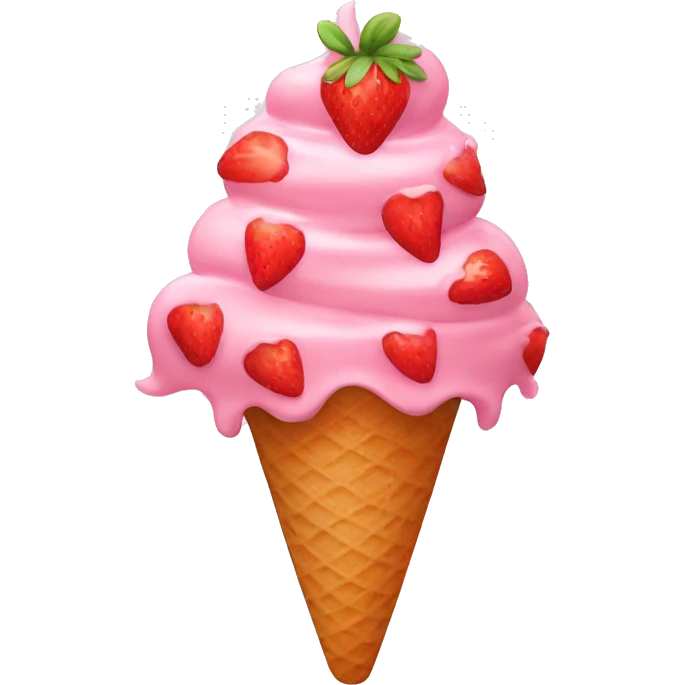 red strawberry ice cream emoji