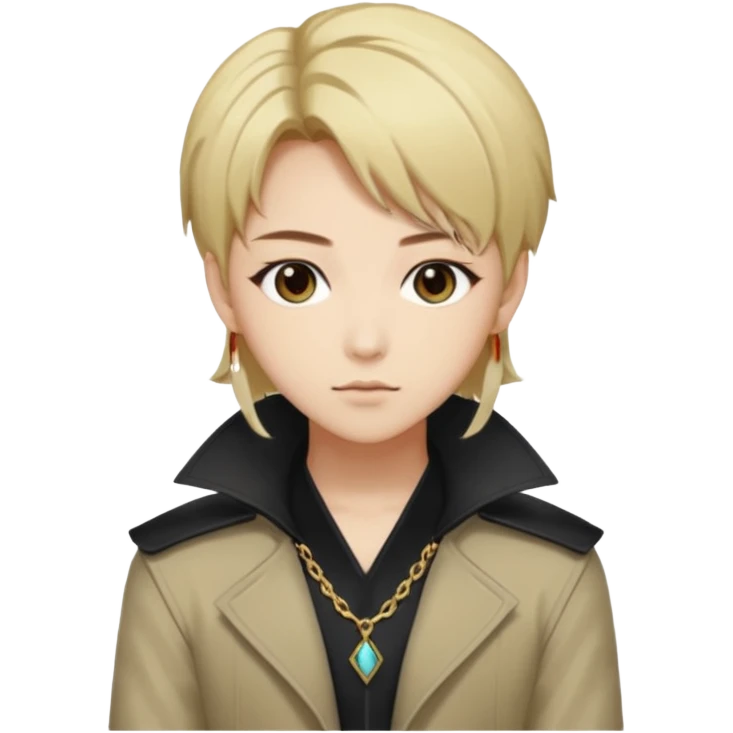 Rumi from K-pop demon hunters brown and blonde hair emoji