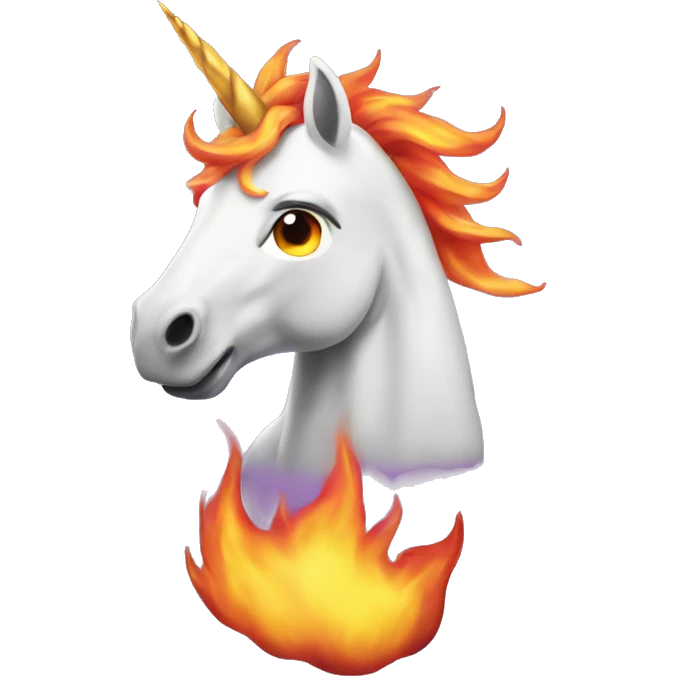 Unicorn on fire  emoji