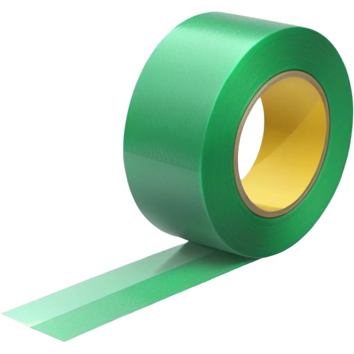 make light Green wide tape rolling on the floor emoji