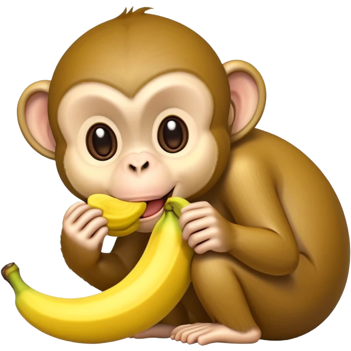 image of a monkey eating banana emoji