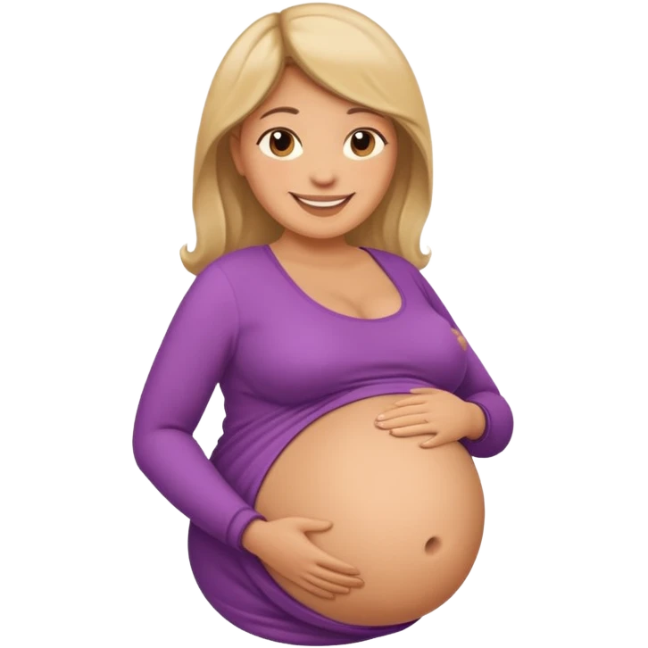 heavily pregnant woman with extremely large overdue belly emoji