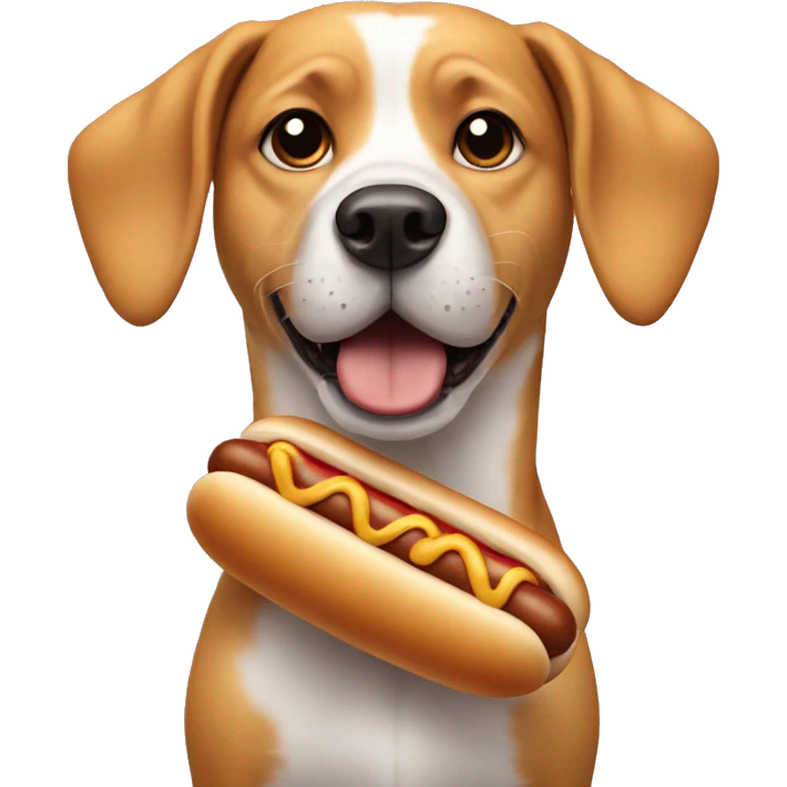 Dog with hotdog emoji
