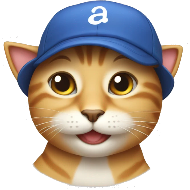 Happy cat in cap emoji