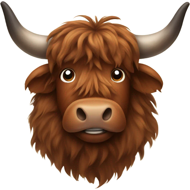 Dark brown Highland cow emoji