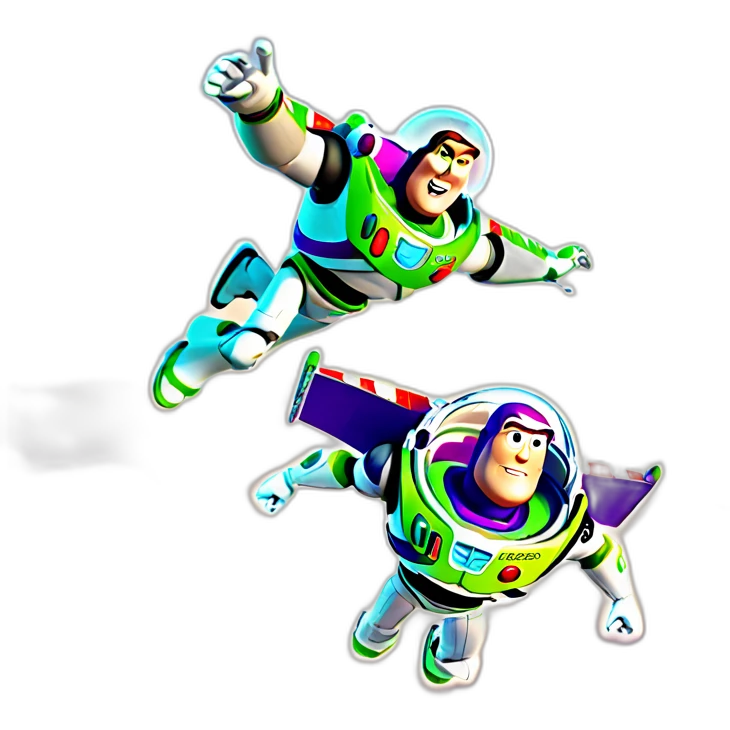 Woody and buzz lightyear flying emoji