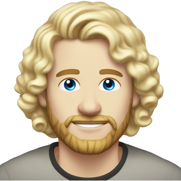 3/4 profile light curl blonde 30yo man blue eyed pale skin emoji