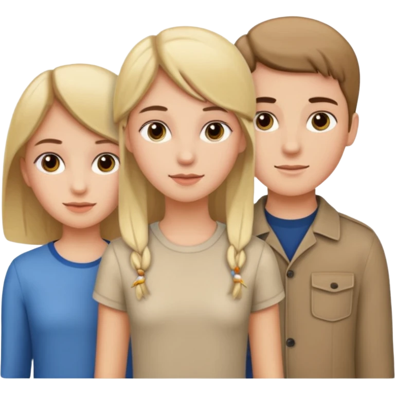 Two girls one boy  emoji