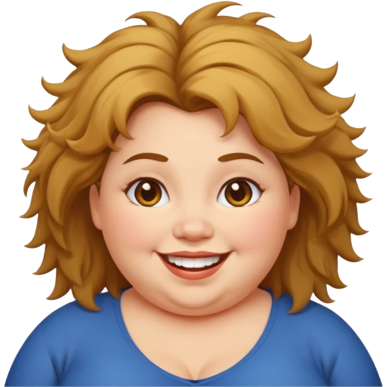 fat woman with messy hair emoji