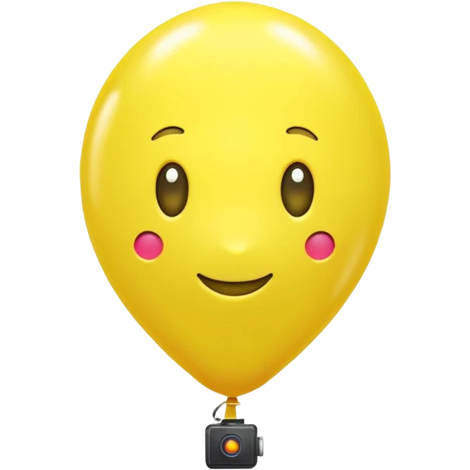 A balloon with a thermal camera effect, yellow color emoji