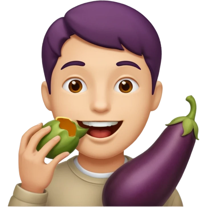 Eggplant in mouth emoji