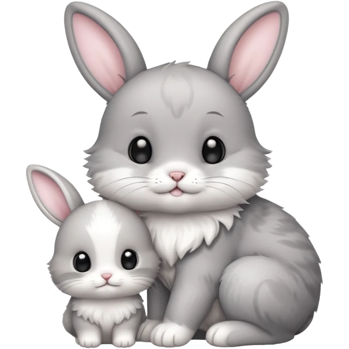 Cute Kitten a cute bunny  emoji