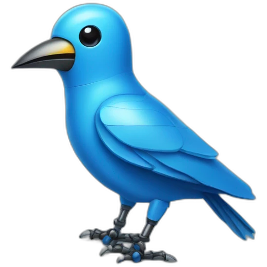A blue robot bird emoji