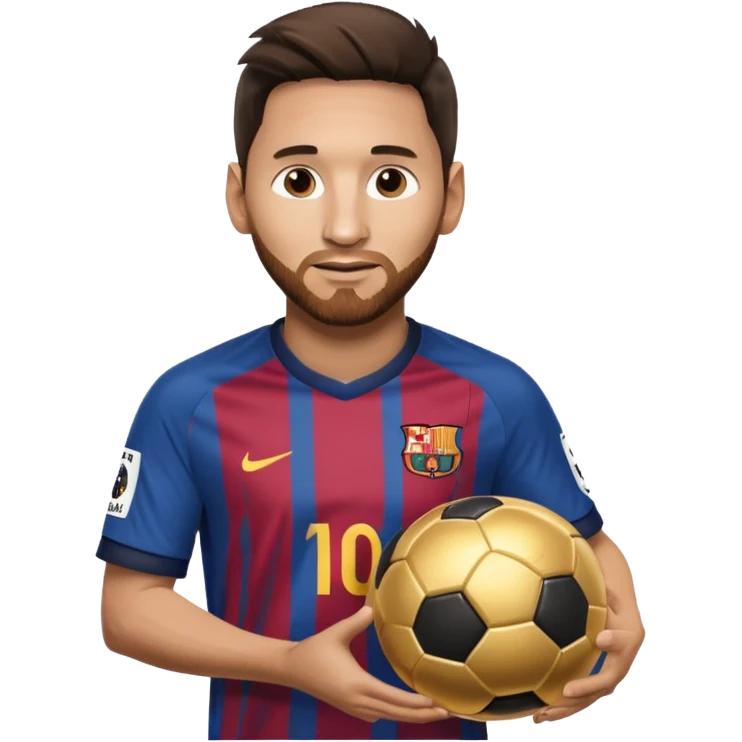 Messi con un balón de oro emoji