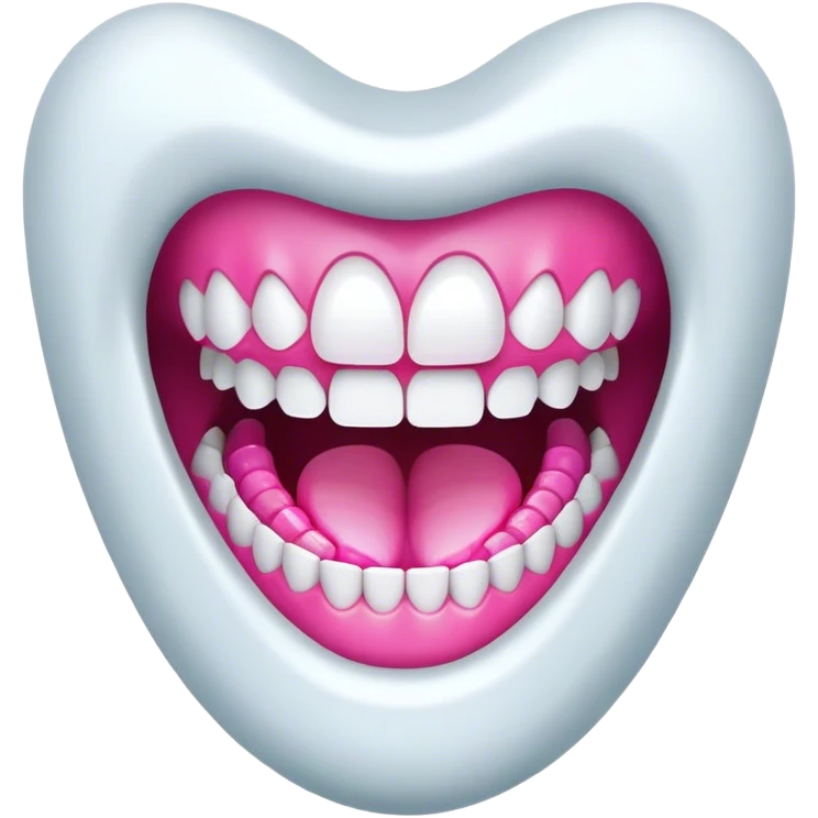 A huge mouth designed with computer graphics, featuring a digital effect emoji