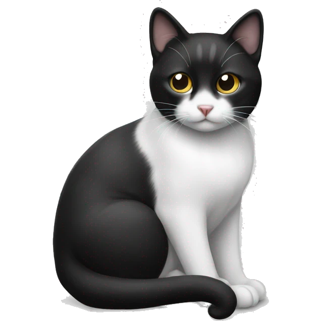 Black and white cat emoji
