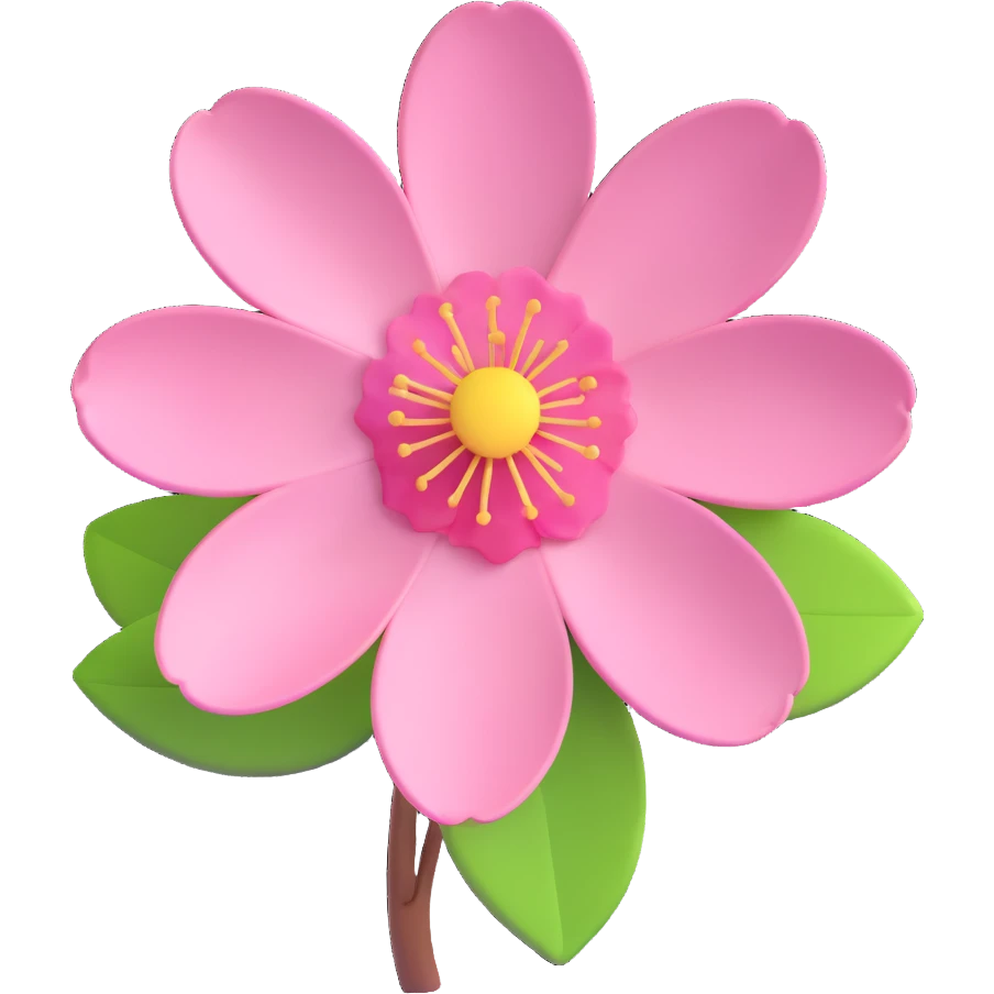 single pink cherry blossom flower emoji