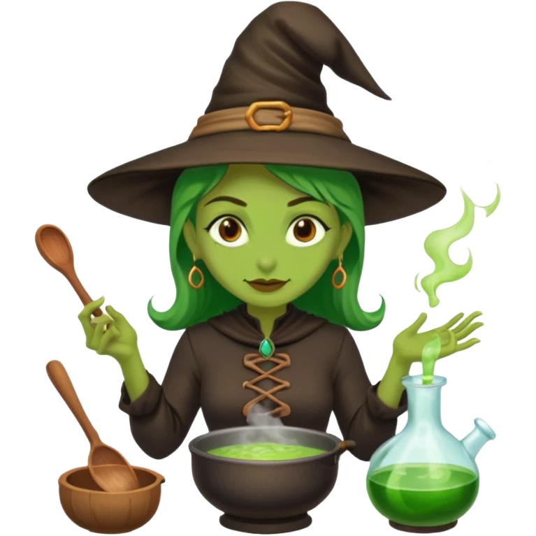 green witch cooking potion emoji