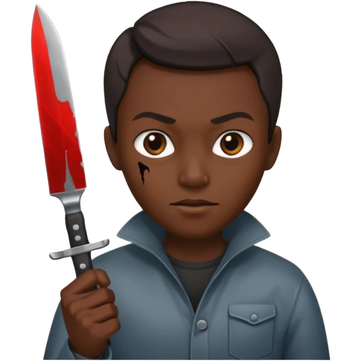 a evil face with a knife in their hand and te emoji tu be just the head and the hand with the knife emoji