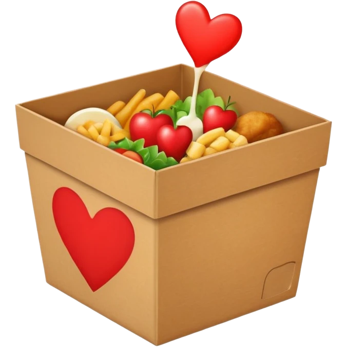 meal box with a heart above emoji