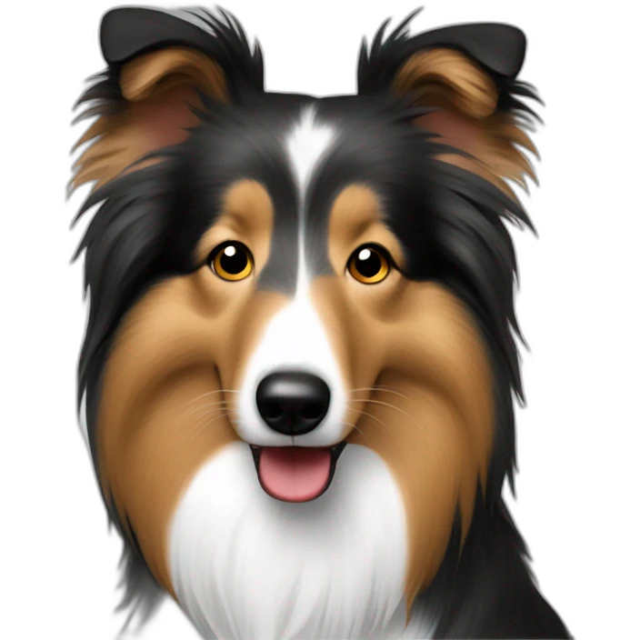 sheltie with a red nose emoji