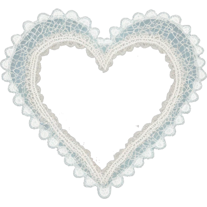 White heart with lace emoji