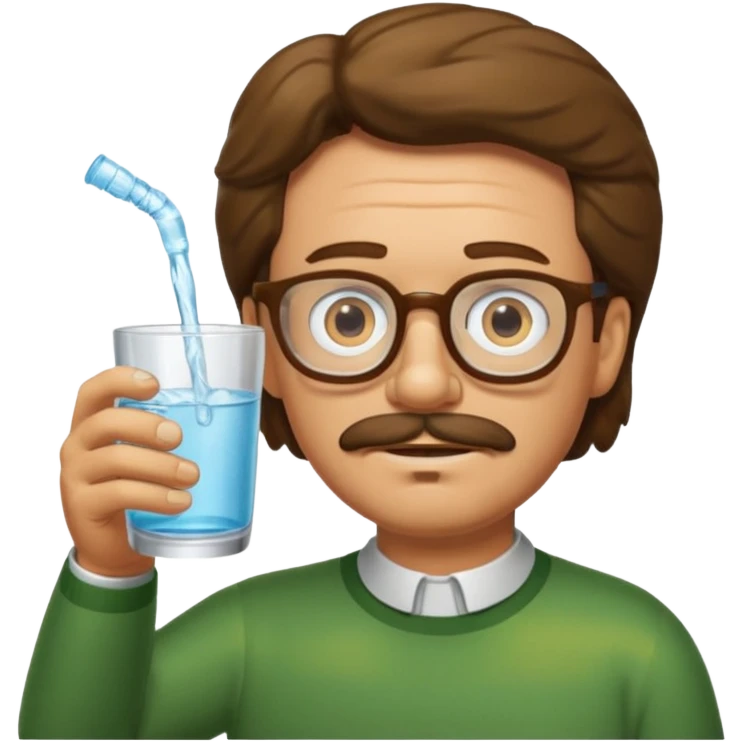 Ned Flanders drinking water in a glass emoji