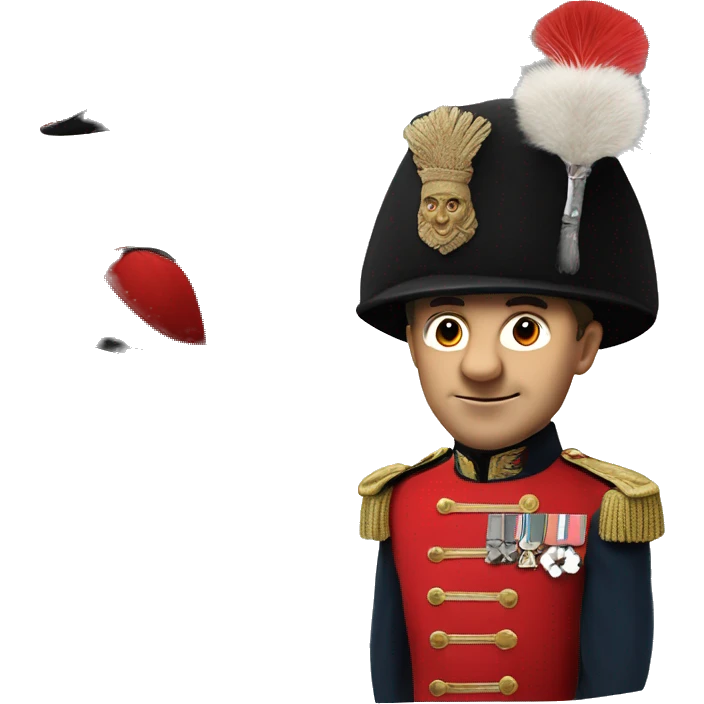 Photorealistic The British red Guardsman with bearskin hat emoji