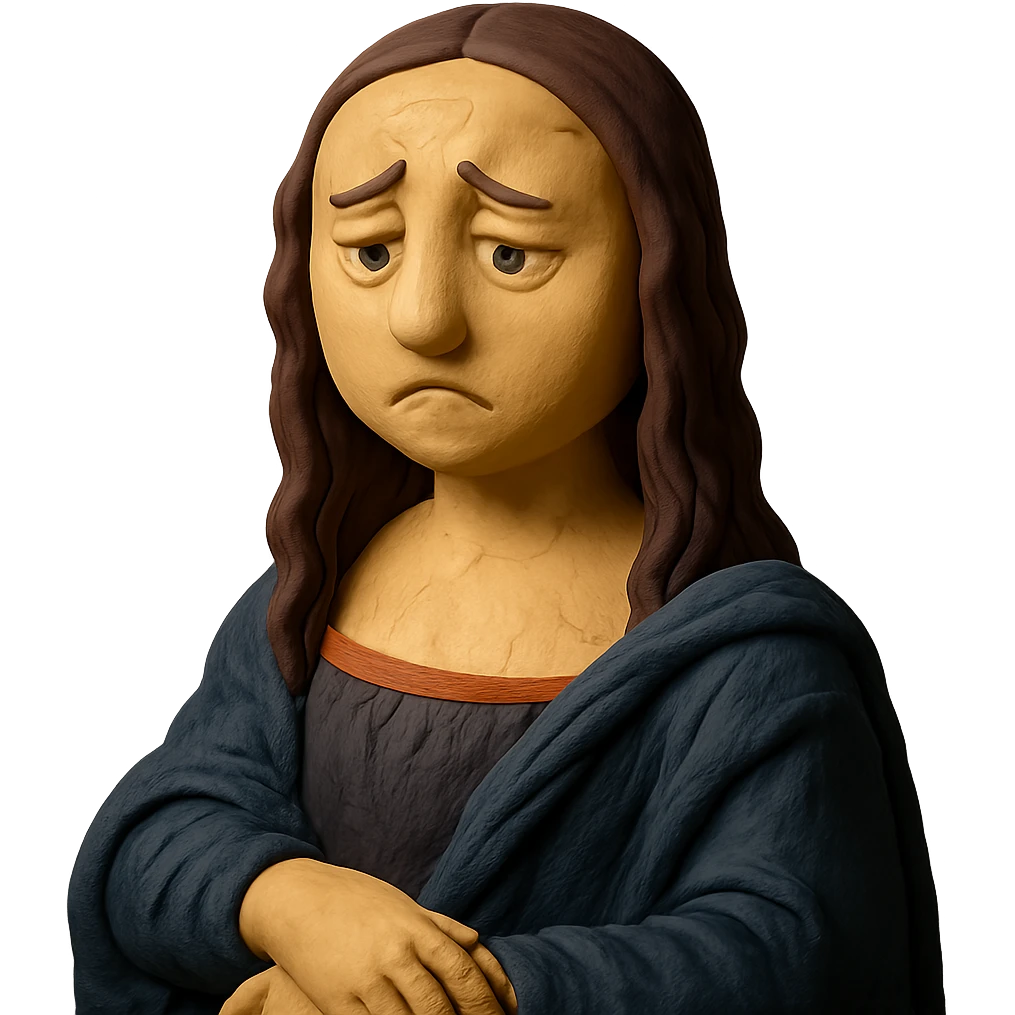 Mona Lisa looking sad emoji