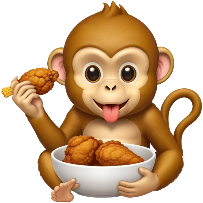 monkey eating fried chicken  emoji