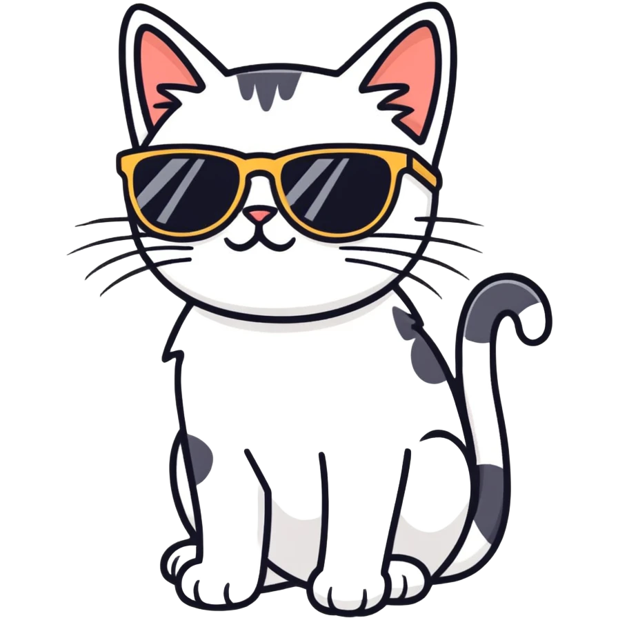 Cat with sunglasses emoji