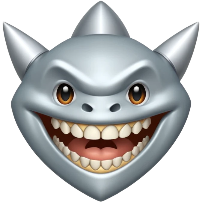 metallic jaw with teeth, nothing more, just teeth emoji
