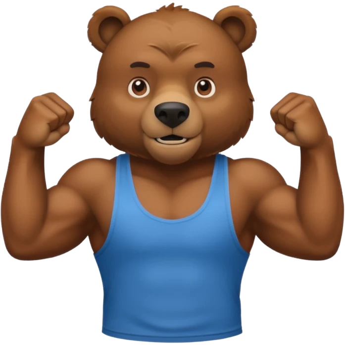 flexing brown bear with tanktop emoji