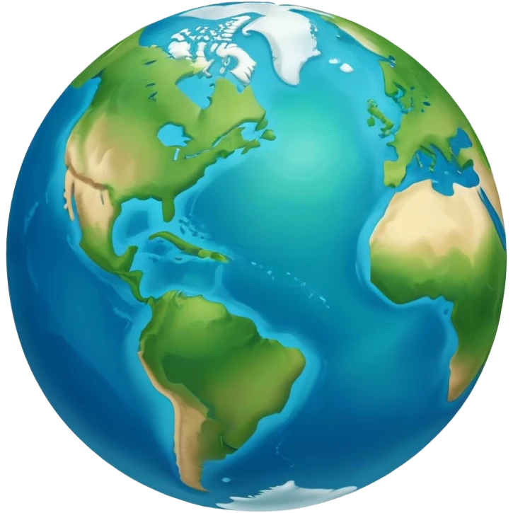 Minimalist Earth globe with blue oceans and green landmasses shaped exactly like the number 812, clean iOS emoji style, simple design emoji