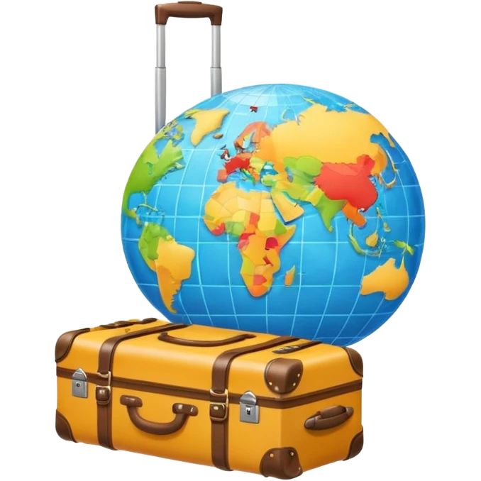 world emoji with luggage bag  emoji