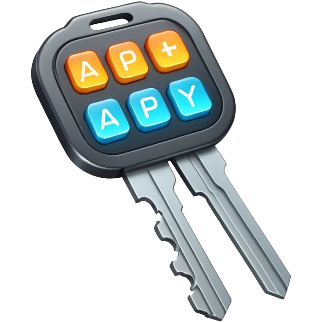 digital api key with code emoji