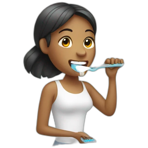 Woman brushing teeth emoji