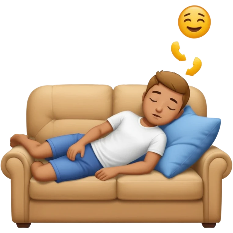a man taking a nap on the couch emoji