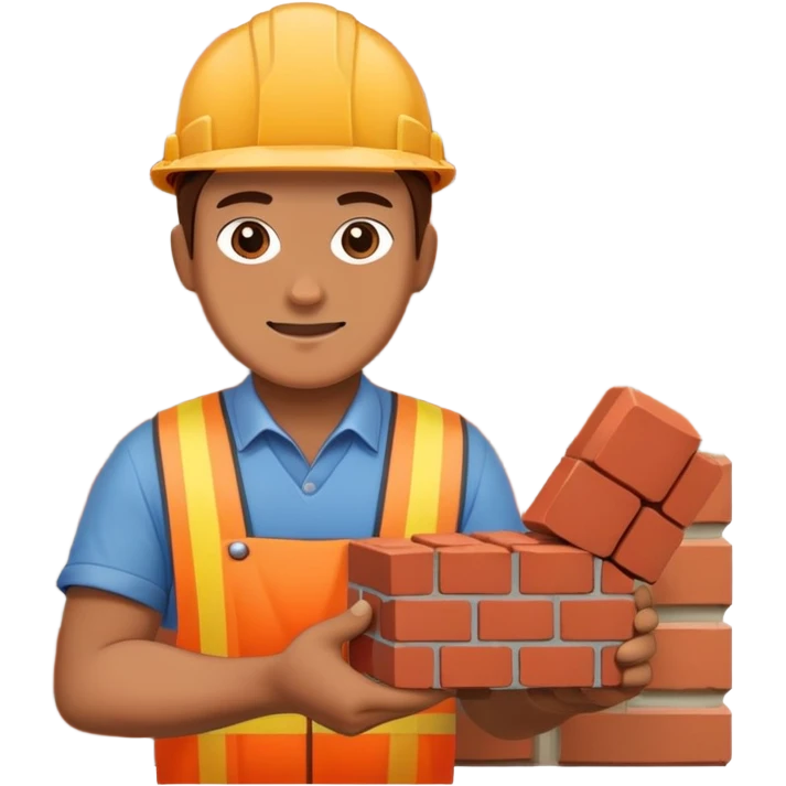 bricklayer holding a brick emoji