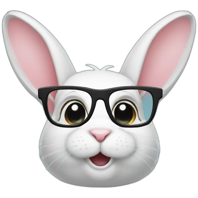 rabbit with black spectacles  emoji