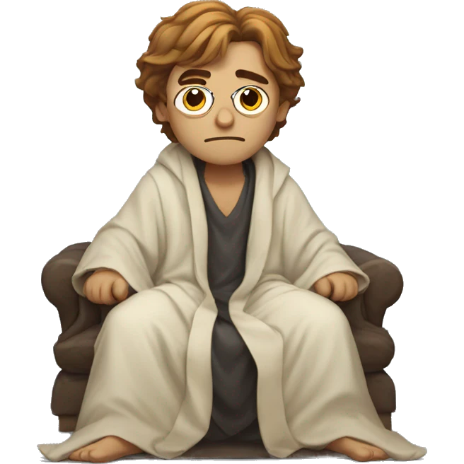 full body Harry Potter in robe laying down tired  emoji