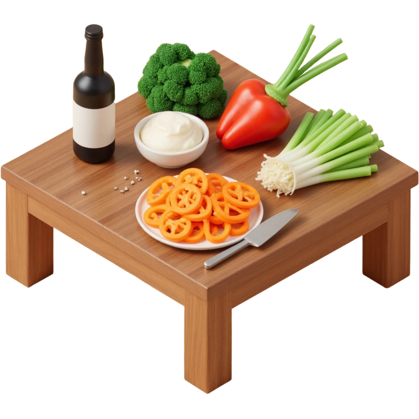 ingridients on the kitchen table emoji