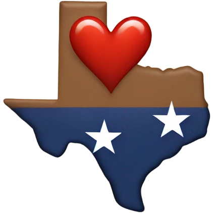 Texas with a heart in the middle  emoji