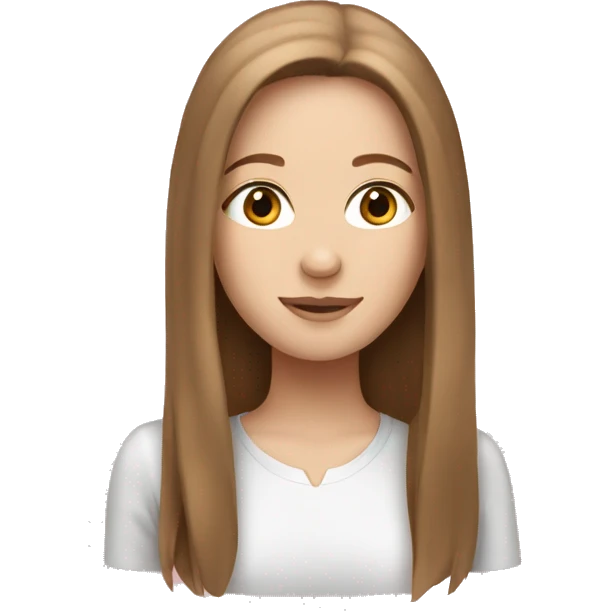 a white girl with brown straight hair  emoji