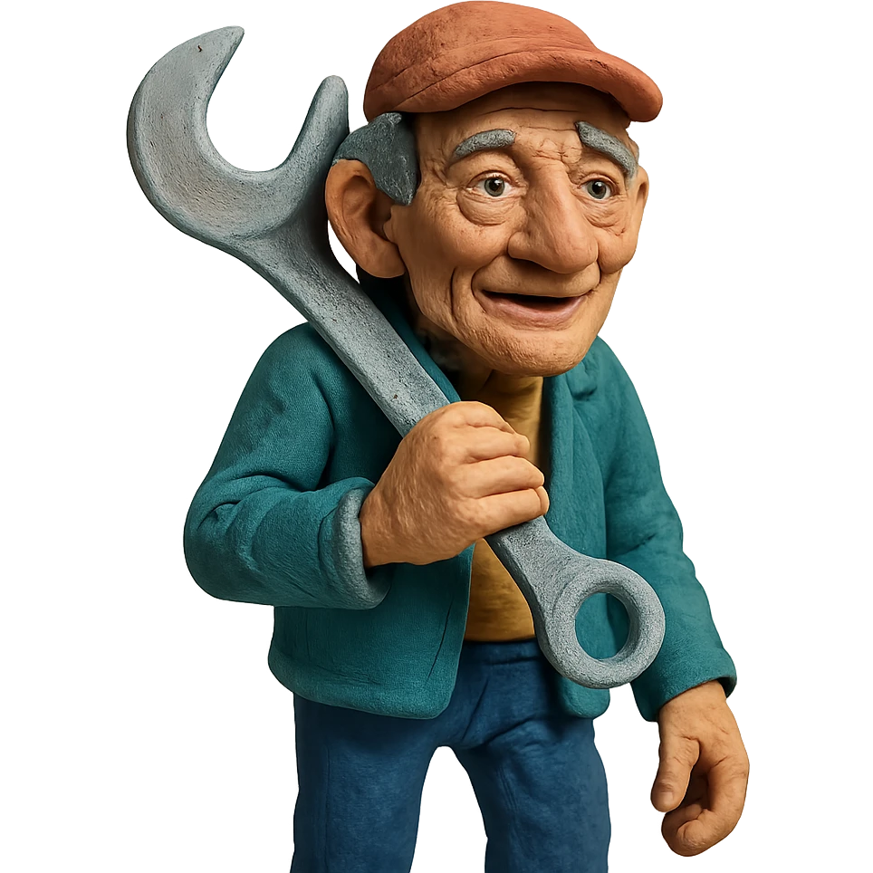 an old charismatic stalker with a big crescent wrench emoji