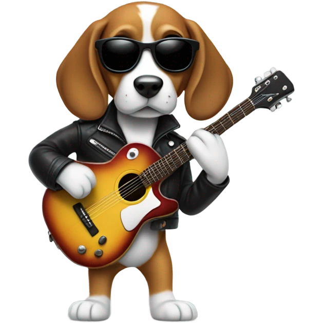 Rock and roll beagle emoji