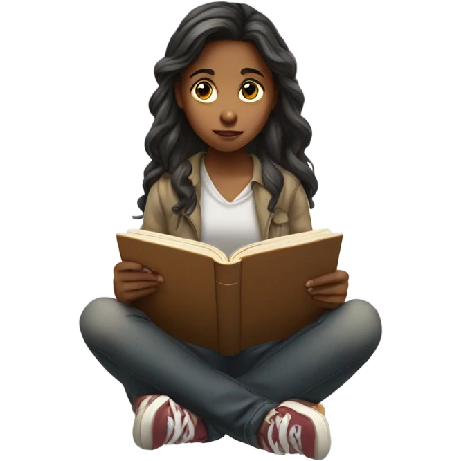 girl reading book emoji