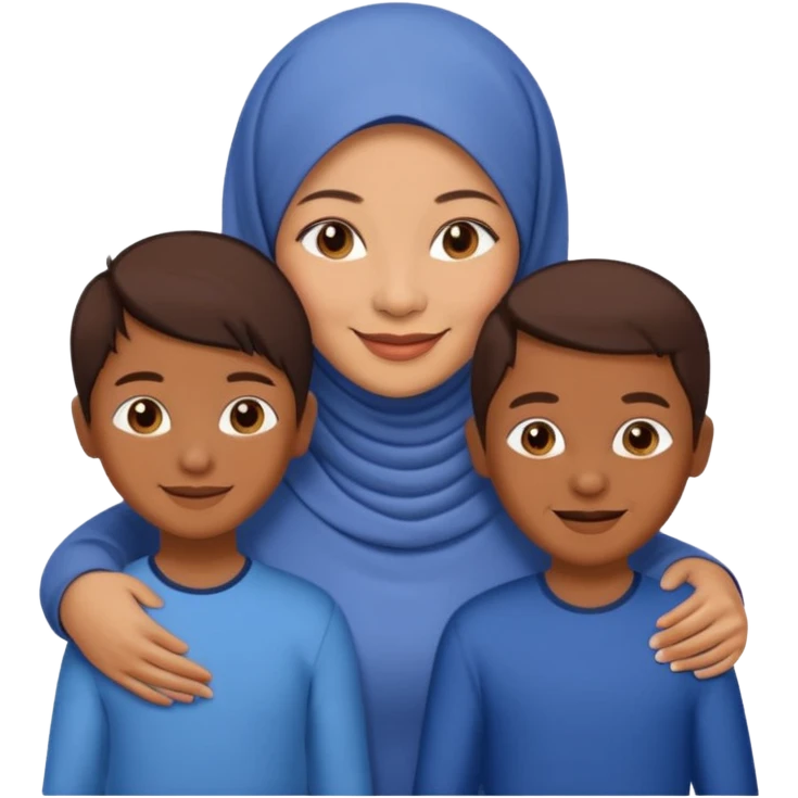 A Malay mum, around 35 years old, with two children aged about 12. emoji