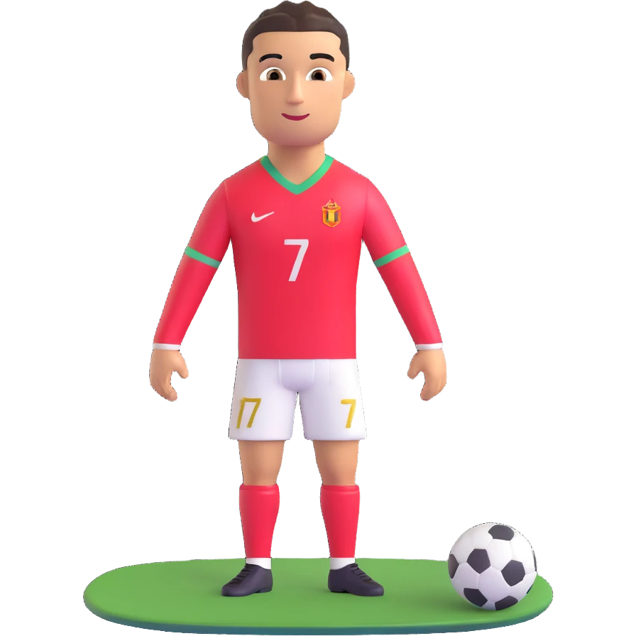 Cristiano Ronaldo, football star, realistic 3D emoji style emoji